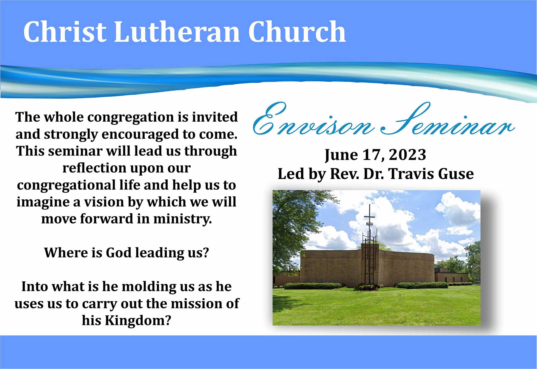 Envision Seminar at Christ Lutheran Church, Hickory NC